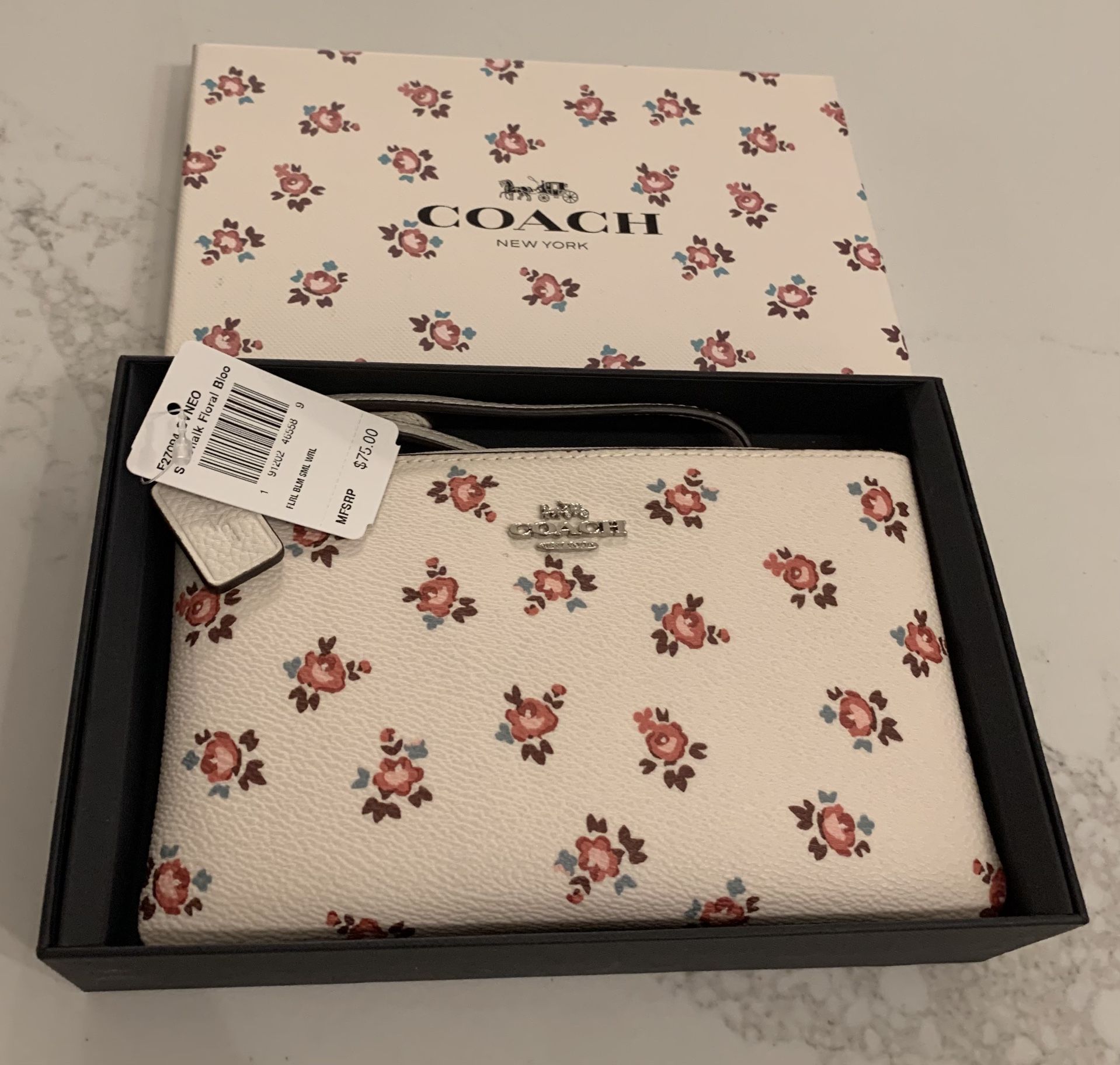 Coach Flower Bloom Small Wristlet - NEW