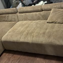 Suede Sectional (Camel Color)