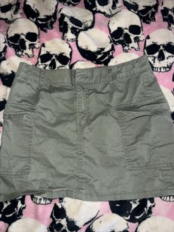 green cargo skirt