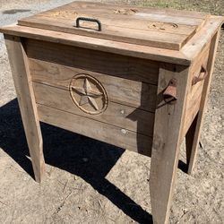Custom Rustic Texas Star Wooden Cooler