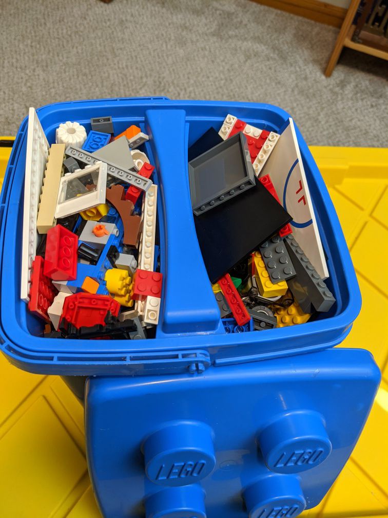 Building blocks and Lego storage case