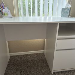 Modern White Desk With Two Drawers (OBO)