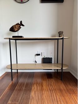 Marble and Iron 2-Tier Console Table