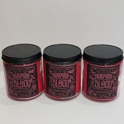 3 new bath and body works halloween vampire blood single wick candles 
