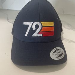 Navy Blue Snapback Hat – Retro 72 Embroidered Design