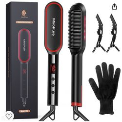 Brand new MiroPure Hair Straightener Comb / Brush, Anion Straightening Brush w/LED