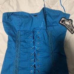 blue corset shirt 