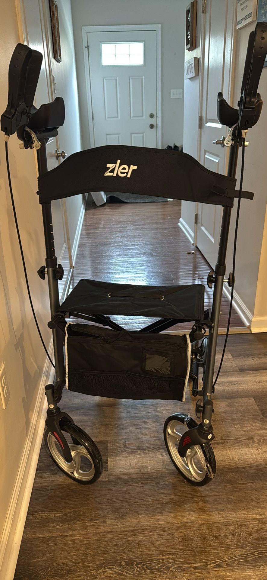 New! Zler Upright Walkers for Seniors, Upright Rollator Walker with Seat and Big Wheels