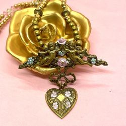 Vintage Cupid Love Necklace 