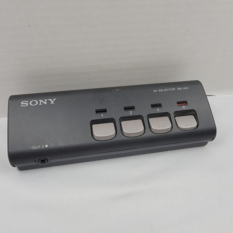 Sony SB-V40S Gray AV Selector 4x1 Stereo Audio Video Audio Splitter Switch