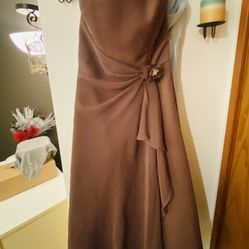 Prom Dress, Bridesmaid Dress, Formal Strapless Dress, Chocolate, Eden Maids, Sz 4 
