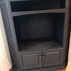 FREE Solid Wood Corner Entertainment Center – Black Finish