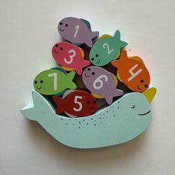 Number Narwhal Wooden Balance Puzzle 