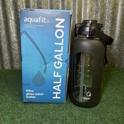 Aquafit Half Gallon Glass Water Bottle 64oz - Pre Owned - Has Been Cleaned