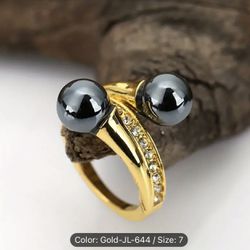 Black Pearls Ring Size 7