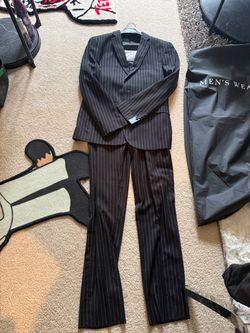 Men's Dark Pinstripe Two-Piece Suit