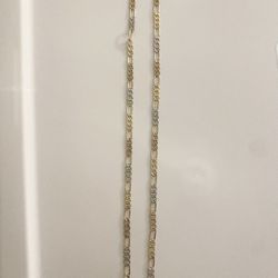 Gold Plated Tricolor figaro Chain 5mm 24inches 