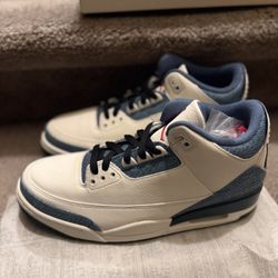 MENS AIR JORDAN 3 X LEVI'S DENIM BLUE "SAIL" IR0912-400-SIZE 9.5