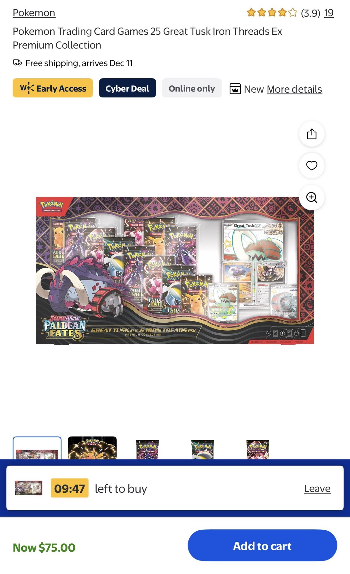 Pokémon Great Tusk Iron Threads Ex Premium Collection