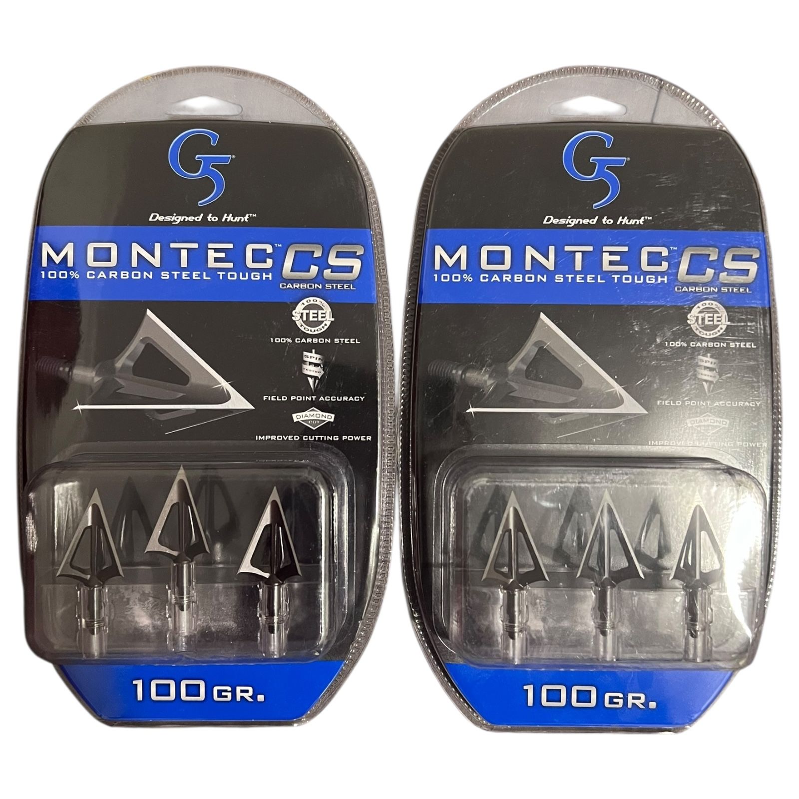 G5 Montec CS Fixed Blade Carbon Steel Broadhead 100 Grain 6 Pack Model# 113