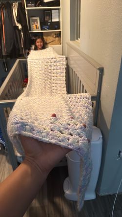 Handmade Pastel Knitted Throw – Long Decorative Cover