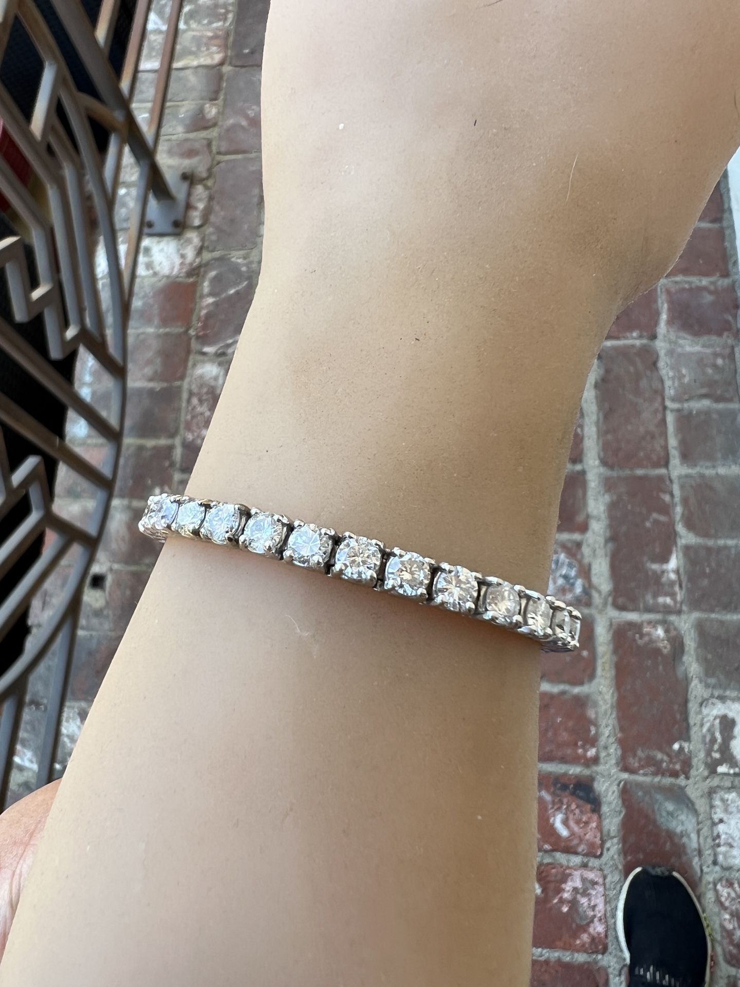12 Carat Diamond Tennis Braclet 7 Inch  14k White Gold
