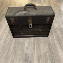 Vintage Kennedy Kits Tool Box Machinist Chest Felt Lining 7 Drawer Model 520 + TONS OF VINTAGE TOOLS