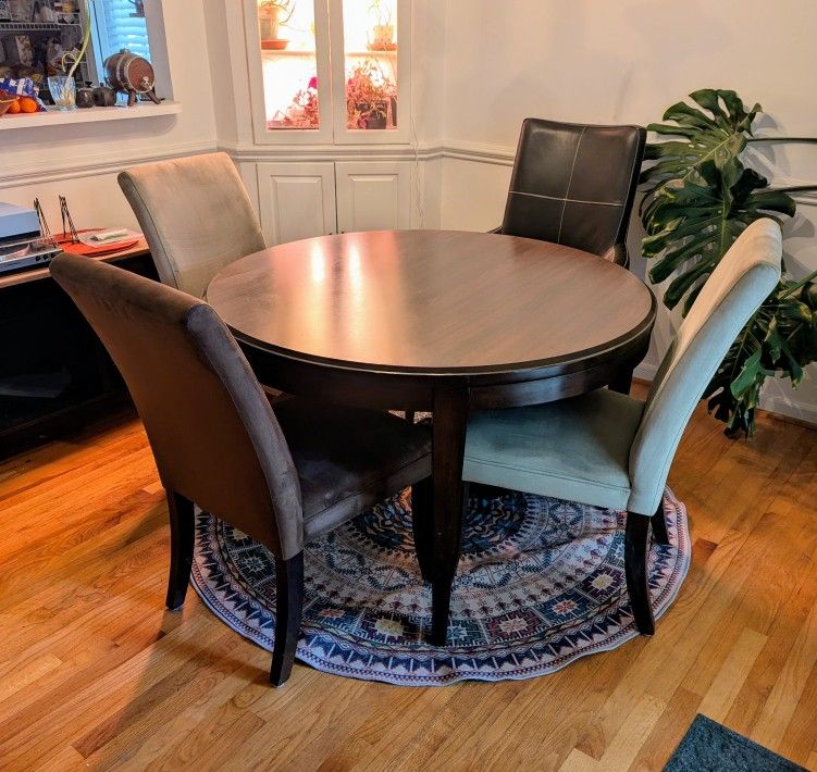 Real Wood Dining Room Table [With Chairs]