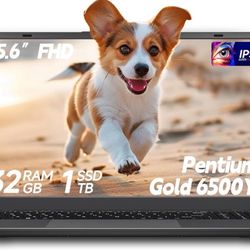NEW! Laptop Computer with Gold 6500Y (Beat N5095, Up to 3.4GHz), Laptop 32GB RAM 1TB SSD, 15.6-Inch