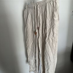 Lightweight White Linen Pants 