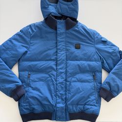 Lacoste men's water-repellent hooded puffer jacket