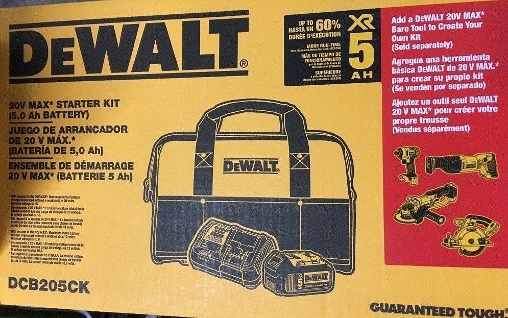 New DeWalt 20v Max XR 5Ah battery combo.