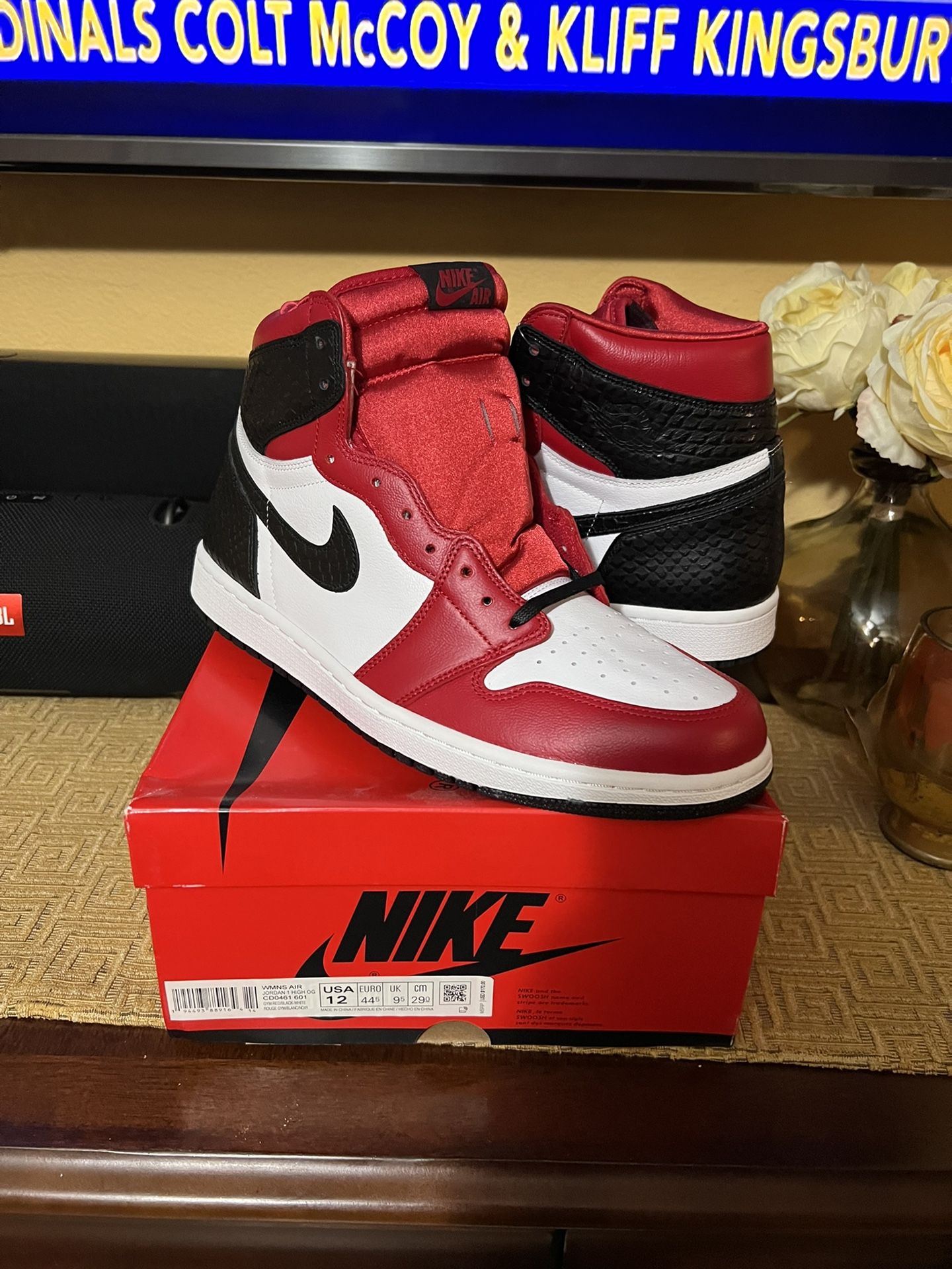 Brand New Pair Of Jordan Retro Chicago Snakeskin Size 12 Womans