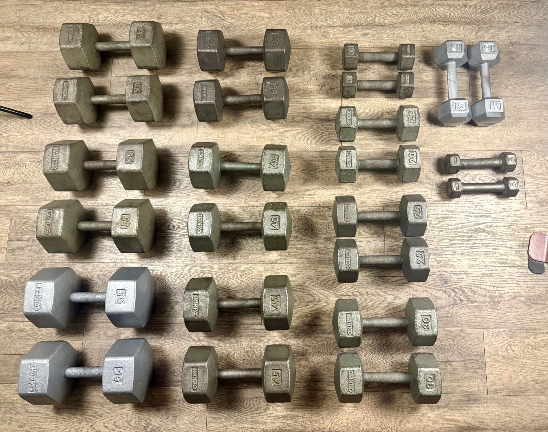 Vintage Set Of IVANKO Hex Dumbbells  5s To 65s [4 A Collector / Vintage Lover]