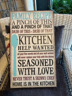 Cute large wooden kitchen wall hanging