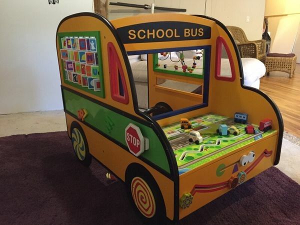 battat wooden activity school bus