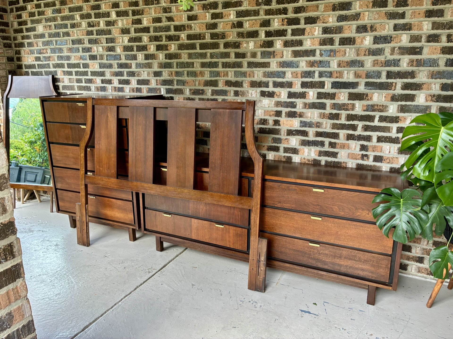 Full/ Queen Headboard Mid Century
