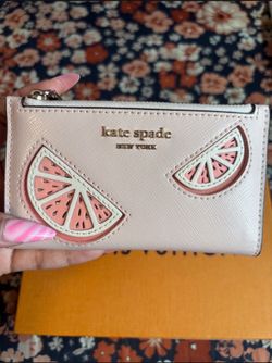 Kate Spade New York Tini Embellished Small Slim Bifold Wallet(Grapefruit)