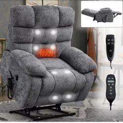 Gray Fabric Recliner Lift Chair Sofa 