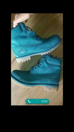 Turquoise timberlands size 10