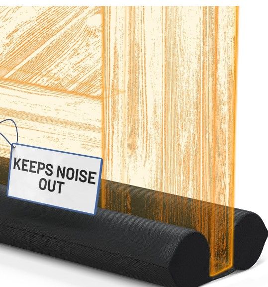Brand New 2 Sided Under Door Draft Stopper for Bottom of Doors - Quick Install, Keeps Heat In & Cold Air Out - Sound Proofing Foam Strip Gap Filler, N