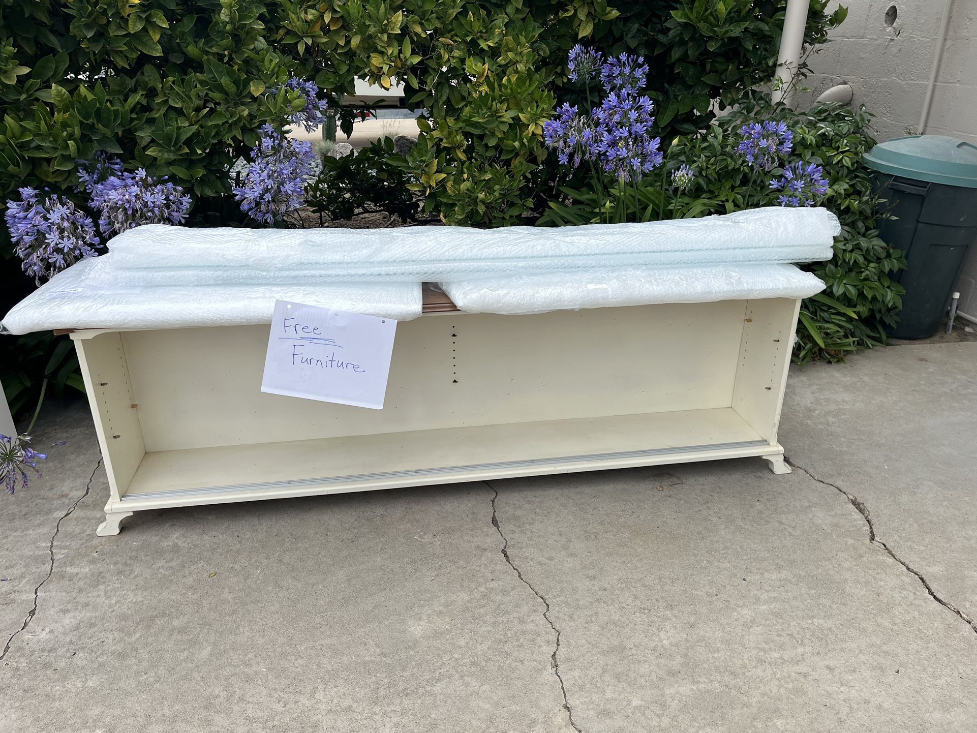 FREE Display Case. White Wooden With Glass Shelves & Doors