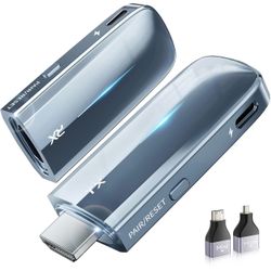 Wireless HDMI Transmitter and Receiver 400FT/120M, LDS Antenna Low-Latency Dual-Band 5.8+2.4G, 4K Decode 10Bit 1.08 Billion Hues Display Video and Aud