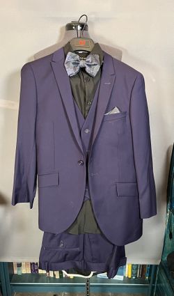 30 Waist Slim Fit Purple 3-Piece Suit