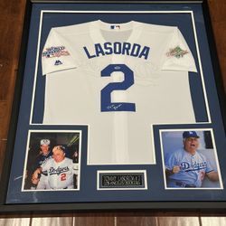 Los Angeles Dodgers, Tommy Lasorda framed autographed jersey