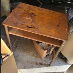 Vintage School Desk Solid Metal Legs