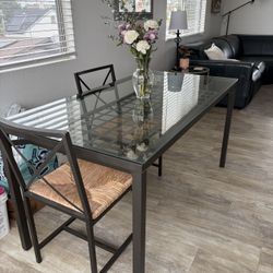 Glass Kitchen Dining Table 