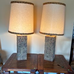 2 Mid Century Brutalist Lamps