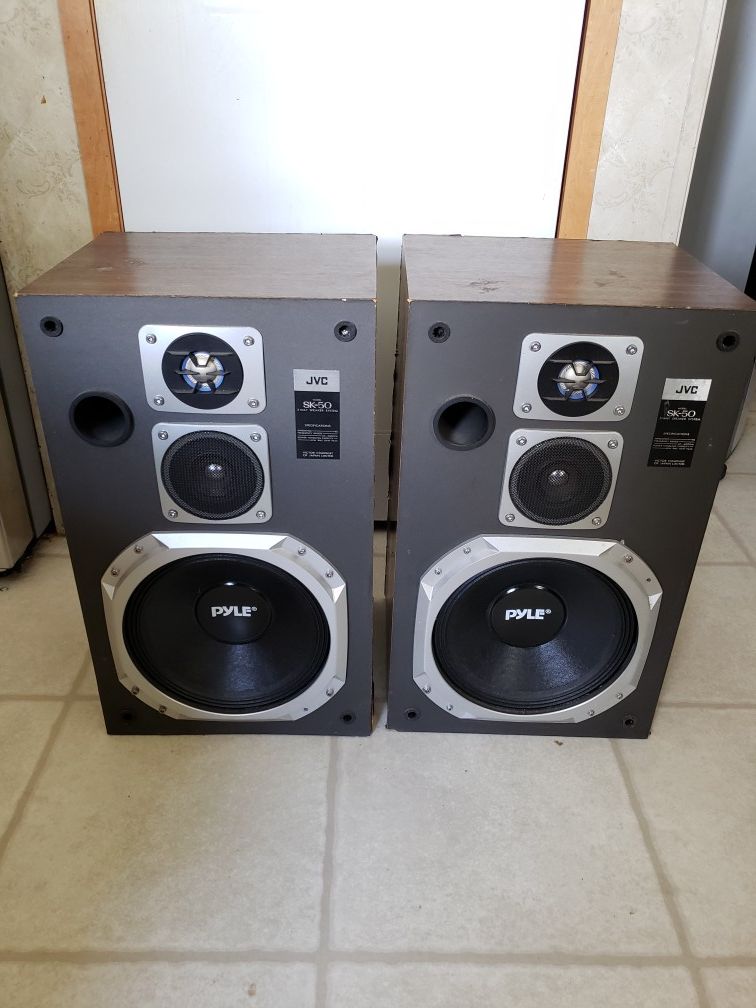 Vintage JVC Speakers With Pyle Subwoofers