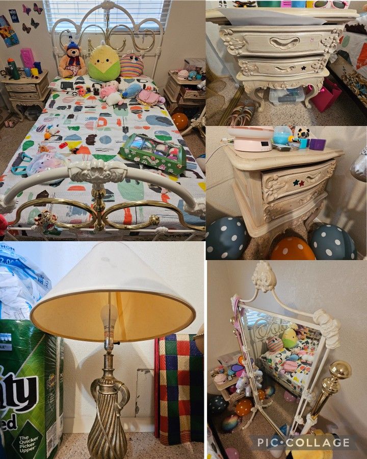 Beautiful White Cast Iron Twin Bedroom Set